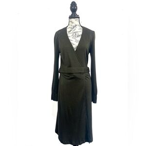 Akris x Bergdorf Goodman Cashmere and Silk Blend Wrap Dress Sz 10